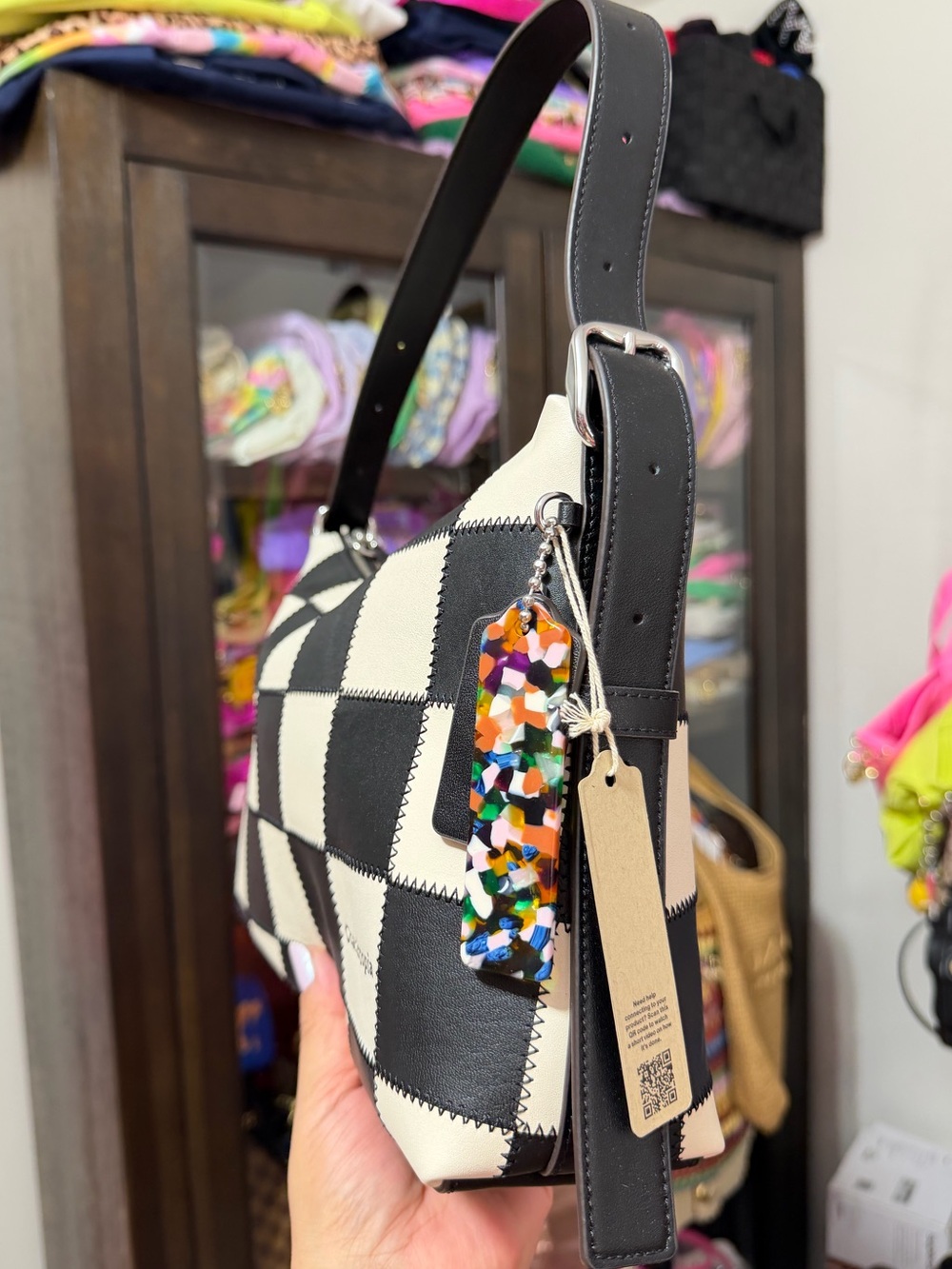 🦋Coach Alter/Ego Shoulder Bag in Checkerboard Upcrafted Leather
FULL SIZE - Picture 4 of 5